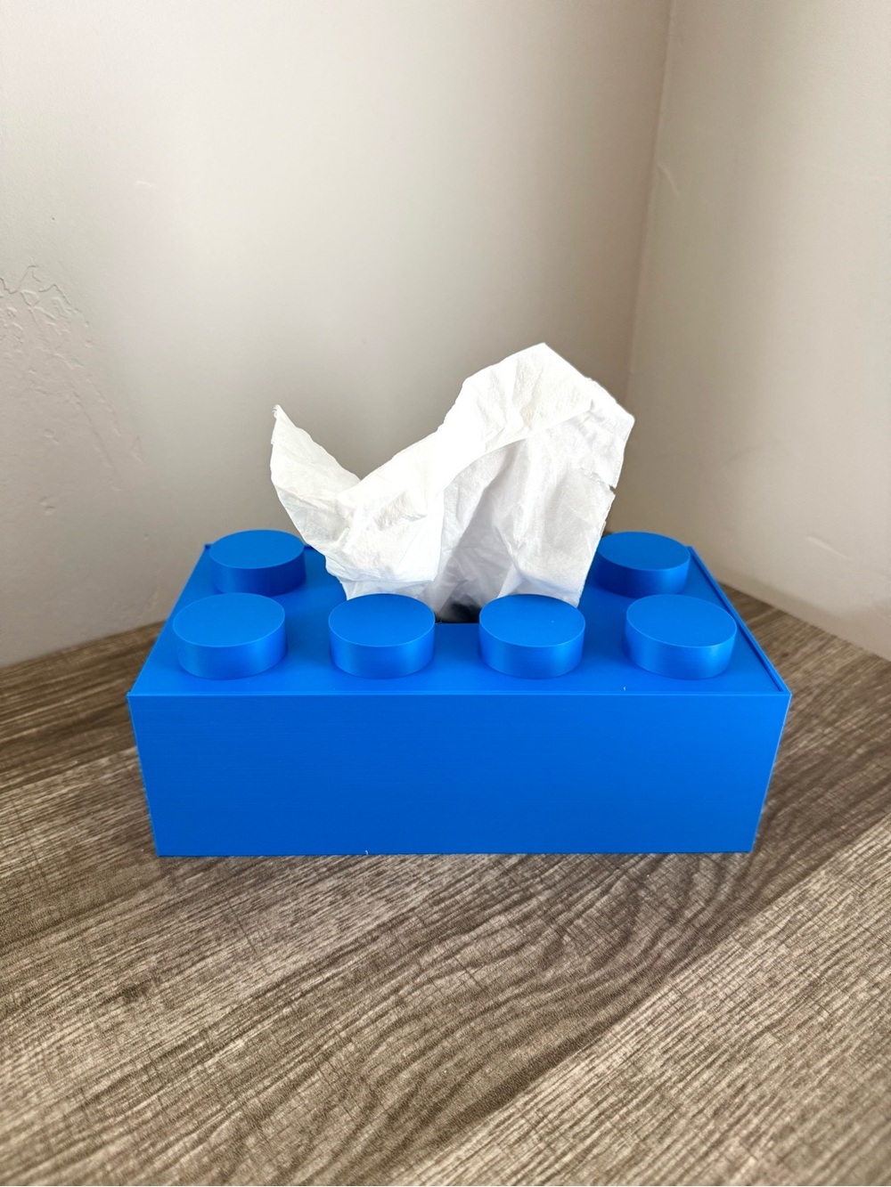 BLUE LEGO inspired tissue box brick box